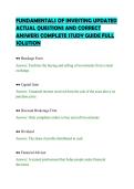FUNDAMENTALS OF INVESTING UPDATED&NewLine;ACTUAL QUESTIONS AND CORRECT&NewLine;ANSWERS COMPLETE STUDY GUIDE FULL&NewLine;SOLUTION