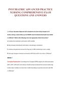 PSYCHIATRIC ADVANCED PRACTICE&NewLine;NURSING COMPREHENSIVE EXAM&NewLine;QUESTIONS AND ANSWERS