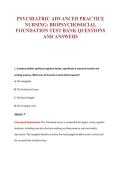 PSYCHIATRIC ADVANCED PRACTICE&NewLine;NURSING&colon; BIOPSYCHOSOCIAL&NewLine;FOUNDATION TEST BANK QUESTIONS&NewLine;AND ANSWERS