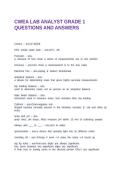 CWEA LAB ANALYST GRADE 1 QUESTIONS AND ANSWERS