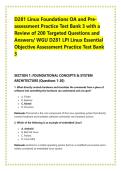 D281 Linux Foundations OA and Pre&NewLine;assessment Practice Test Bank 3 with a &NewLine;Review of 200 Targeted Questions and &NewLine;Answers&sol; WGU D281 LPI Linux Essential &NewLine;Objective Assessment Practice Test Bank &NewLine;3