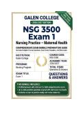 NSG 3500 Exam 1 Nursing Practice &ndash; Maternal Health  Questions And Answers 2026&sol;2027 Galen College