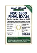 NSG 3500 Final Exam Nursing Practice &ndash; Maternal Health  Questions And Answers 2026&sol;2027 Galen College