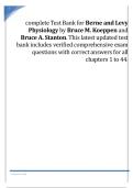 Test Bank for Berne and Levy Physiology 8th Edition by Koeppen & Stanton Chapters 1&ndash;44