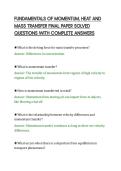 FUNDAMENTALS OF MOMENTUM&comma; HEAT AND&NewLine;MASS TRANSFER FINAL PAPER SOLVED&NewLine;QUESTIONS WITH COMPLETE ANSWERS