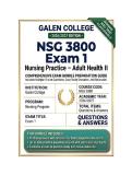 NSG 3800 Exam 1 Nursing Practice &ndash; Adult Health II  Questions And Answers 2026&sol;2027 Galen College