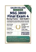 NSG 3800 Exam 1-4 Package Bundle Nursing Practice &ndash; Adult Health II Questions And Answers 2026&sol;2027 Galen College