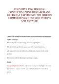 COGNITIVE PSYCHOLOGY&colon;&NewLine;CONNECTING MIND RESEARCH AND&NewLine;EVERYDAY EXPERIENCE 7TH EDITION&NewLine;COMPREHENSIVE EXAM QUESTIONS&NewLine;AND ANSWERS