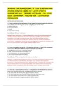 NURSING CARE PLANS&rsqb; COMPLETE EXAM QUESTIONS AND &NewLine;VERIFIED ANSWERS &vert; 2026&ndash;2027 LATEST UPDATE &vert; &NewLine;GUARANTEED PASS &vert; DETAILED RATIONALES &vert; FULL STUDY &NewLine;GUIDE &vert; EXAM PREP &vert; PRACTICE TEST &vert; CERTIFICATION &NewLine;PREPARATION 