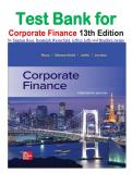 Test Bank for Corporate Finance 13th Edition by Stephen Ross&comma; Randolph Westerfield&comma; Jeffrey Jaffe and Bradford Jordan&lpar;9781260772388&rpar; LATEST&excl;&excl;&excl;