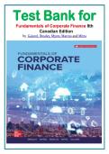 Test Bank for Fundamentals of Corporate Finance 8th Canadian Edition by Gajurel&comma; Brealey&comma; Myers&comma; Marcus and Mitra isbn-9781264854851