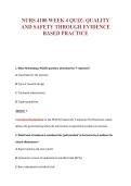 NURS 4100 WEEK 4 QUIZ&colon; QUALITY&NewLine;AND SAFETY THROUGH EVIDENCE&NewLine;BASED PRACTICE