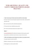 NURS 4100 WEEK 1&colon; QUALITY AND&NewLine;SAFETY THROUGH EVIDENCE-BASED&NewLine;PRACTICE