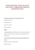 NURS 4100 WEEK 2 QUIZ&colon; QUALITY&NewLine;AND SAFETY THROUGH EVIDENCE-&NewLine;BASED PRACTICE