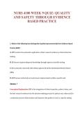 NURS 4100 WEEK 9 QUIZ&colon; QUALITY&NewLine;AND SAFETY THROUGH EVIDENCE&NewLine;BASED PRACTICE