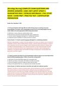 Oncology Nursing&rsqb; COMPLETE EXAM QUESTIONS AND &NewLine;VERIFIED ANSWERS &vert; 2026&ndash;2027 LATEST UPDATE &vert; &NewLine;GUARANTEED PASS &vert; DETAILED RATIONALES &vert; FULL STUDY &NewLine;GUIDE &vert; EXAM PREP &vert; PRACTICE TEST &vert; CERTIFICATION &NewLine;PREPARATION 