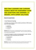 WGU D664 LEARNERS AND LEARNING &NewLine;SCIENCE OBJECTIVE ASSESSMENT EXAM &NewLine;2026 QUESTIONS AND ANSWERS &vert; A&plus; &NewLine;GRADED &vert; WITH EXPERT SOLUTIONS 