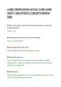 LASER CERTIFICATION ACTUAL CORE LASER&NewLine;SAFETY AND PHYSICS CONCEPTS REVIEW&NewLine;2026&NewLine;