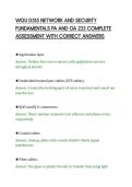 WGU D315 NETWORK AND SECURITY&NewLine;FUNDAMENTALS PA AND OA 233 COMPLETE&NewLine;ASSESSMENT WITH CORRECT ANSWERS