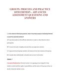 GROUPS&colon; PROCESS AND PRACTICE&NewLine;10TH EDITION - ADVANCED&NewLine;ASSESSMENT QUESTIONS AND&NewLine;ANSWERS