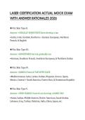 LASER CERTIFICATION ACTUAL MOCK EXAM&NewLine;WITH ANSWER RATIONALES 2026&NewLine;