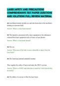 LASER SAFETY AND PRECAUTIONS&NewLine;COMPREHENSIVE TEST PAPER QUESTIONS&NewLine;AND SOLUTIONS FULL REVIEW MATERIAL