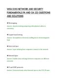 WGU D315 NETWORK AND SECURITY&NewLine;FUNDAMENTALS PA AND OA 233 QUESTIONS&NewLine;AND SOLUTIONS