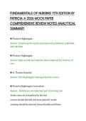 FUNDAMENTALS OF NURSING 11TH EDITION BY&NewLine;PATRICIA A 2026 MOCK PAPER&NewLine;COMPREHENSIVE REVIEW NOTES ANALYTICAL&NewLine;SUMMARY