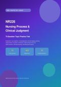 NR226 Week 1 &ndash; Nursing Process & Clinical Judgment &vert;Questions with Answers & Detailed Explanations