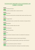 CD 225 EXAM &num;1 UPDATED ACTUAL QUESTIONS AND&NewLine;CORRECT ANSWERS