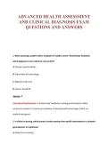ADVANCED HEALTH ASSESSMENT&NewLine;AND CLINICAL DIAGNOSIS EXAM&NewLine;QUESTIONS AND ANSWERS