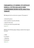 FUNDAMENTALS OF NURSING 12TH EDITION BY&NewLine;PATRICIA A POTTER 2026 MOCK PAPER&NewLine;COMPREHENSIVE REVIEW NOTES ANALYTICAL&NewLine;SUMMARY