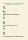 CST CERTIFICATION EXAM &num;1 UPDATED ACTUAL&NewLine;QUESTIONS AND CORRECT ANSWERS