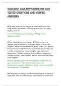 WGU D321 AWS DEVELOPER DVA C02&NewLine;TESTED QUESTIONS AND VERIFIED&NewLine;ANSWERS