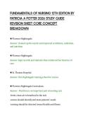 FUNDAMENTALS OF NURSING 12TH EDITION BY&NewLine;PATRICIA A POTTER 2026 STUDY GUIDE&NewLine;REVISION SHEET CORE CONCEPT&NewLine;BREAKDOWN&NewLine;