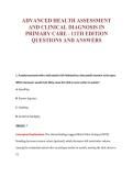ADVANCED HEALTH ASSESSMENT&NewLine;AND CLINICAL DIAGNOSIS IN&NewLine;PRIMARY CARE - 11TH EDITION&NewLine;QUESTIONS AND ANSWERS