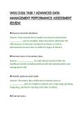 WGU D326 TASK 1 ADVANCED DATA&NewLine;MANAGEMENT PERFORMANCE ASSESSMENT&NewLine;REVIEW