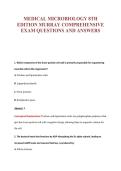 MEDICAL MICROBIOLOGY 8TH&NewLine;EDITION MURRAY COMPREHENSIVE&NewLine;EXAM QUESTIONS AND ANSWERS