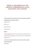 MEDICAL MICROBIOLOGY 9TH&NewLine;EDITION COMPREHENSIVE EXAM&NewLine;QUESTIONS AND ANSWERS