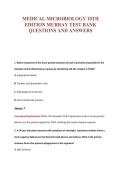 MEDICAL MICROBIOLOGY 10TH&NewLine;EDITION MURRAY TEST BANK&NewLine;QUESTIONS AND ANSWERS