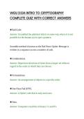 WGU D334 INTRO TO CRYPTOGRAPHY&NewLine;COMPLETE QUIZ WITH CORRECT ANSWERS