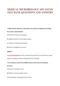 MEDICAL MICROBIOLOGY ADVANCED&NewLine;TEST BANK QUESTIONS AND ANSWERS