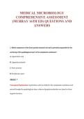 MEDICAL MICROBIOLOGY&NewLine;COMPREHENSIVE ASSESSMENT&NewLine;&lpar;MURRAY 16TH ED&rpar; QUESTIONS AND&NewLine;ANSWERS