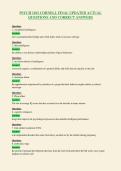 PSYCH 1101 CORNELL FINAL UPDATED ACTUAL&NewLine;QUESTIONS AND CORRECT ANSWERS