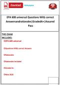 EPA 608 Universal Questions With Correct Answers And Rationales &vert; Graded A&plus;