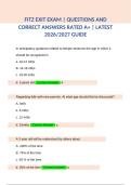 FITZ Exit Exam Questions And Correct Answers &vert; A&plus; Rated &vert; 2026&sol;2027 Guide