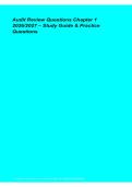 Audit Review Questions Chapter 1 2026&sol;2027 &ndash; Study Guide&comma; Practice Questions & Answers