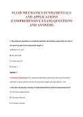 FLUID MECHANICS FUNDAMENTALS&NewLine;AND APPLICATIONS&NewLine;&lpar;COMPREHENSIVE EXAM&rpar; QUESTIONS&NewLine;AND ANSWERS