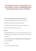 FLUID MECHANICS EXAM Bundle &vert; Update Questions with complete and Verified solutions&period;