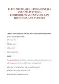 FLUID MECHANICS&colon; FUNDAMENTALS&NewLine;AND APPLICATIONS -&NewLine;COMPREHENSIVE EXAM &lpar;CH 1-15&rpar;&NewLine;QUESTIONS AND ANSWERS